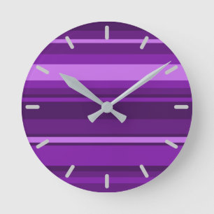 Horloge Ronde Bandes violettes