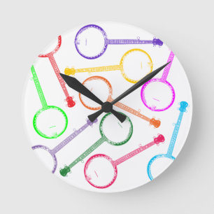 Horloge Ronde banjo arc-en-ciel