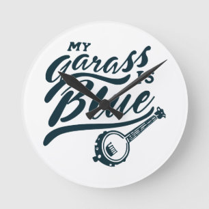 Horloge Ronde Banjo Mon verre est bleu