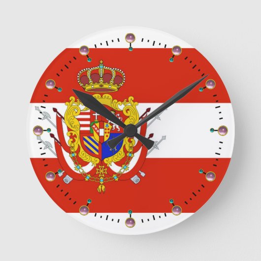 Horloge Ronde Bannière rouge blanc Grand-Duché de Toscane (Recto)