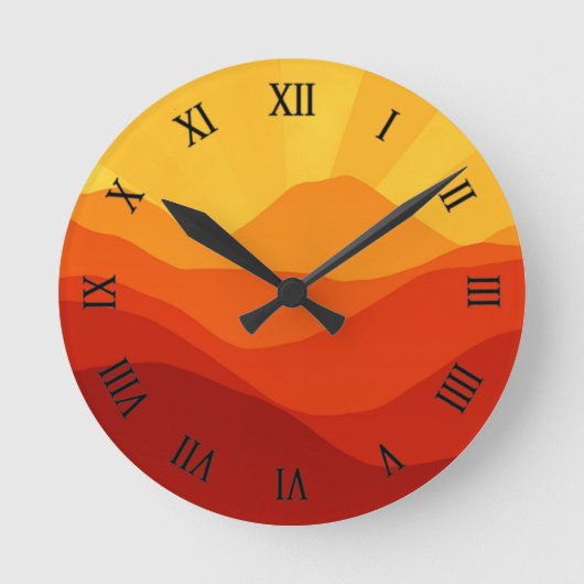 Horloge Ronde Bannière Sunset Mountains (Recto)