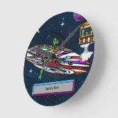 Horloge Ronde Bar alien de l'espace pour boire (Angle)