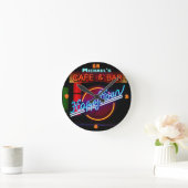 Horloge Ronde BAR-NEON CAFE SUR MESURE SIGNE Happy hour (Maison)