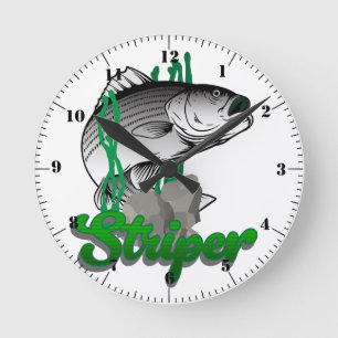 Horloge Ronde Bar rayé Le roi d'eau douce des combattants