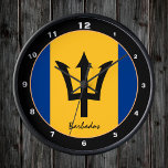 Horloge Ronde Barbados Flag & Barbados trendy fashion /design<br><div class="desc">WALL CLOCK : Barbados & Barbados Flag fashion design - love my country,  travel,  holiday,  country patriots / sports fans</div>