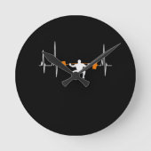 Horloge Ronde Barbell Weightlifting Heartbeat (Recto)