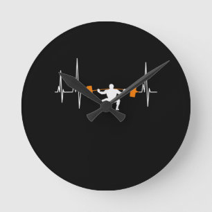 Horloge Ronde Barbell Weightlifting Heartbeat Bodybuilding