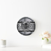 Horloge Ronde barber Chrome metal design (Maison)