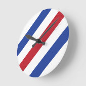 Horloge Ronde Barber Shop Hair Styliste Minimaliste Blue Red Sti (Angle)