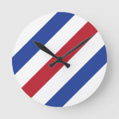 Horloge Ronde Barber Shop Hair Styliste Minimaliste Blue Red Sti (Recto)