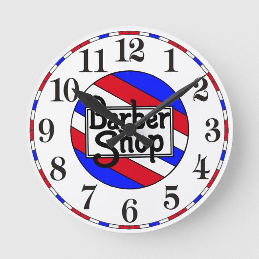 Horloge Ronde Barbershop Traditional Stripes (Recto)