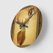 Horloge Ronde Barn wood buck white (Angle)