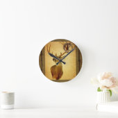 Horloge Ronde Barn wood buck white (Maison)
