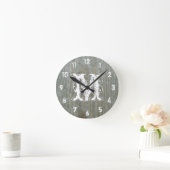 Horloge Ronde Barn Wood Inspecred Monogram Clock (Maison)