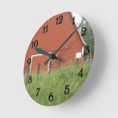Horloge Ronde Barne rouge (Angle)