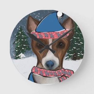 HORLOGE RONDE BASENJI