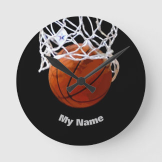 Horloge Ronde Basket-ball Votre nom