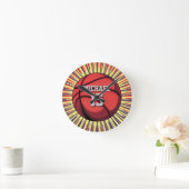 Horloge Ronde Basket-ball Votre nom Pop Art (Maison)