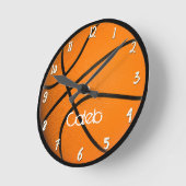 Horloge Ronde Basketball Garçons Chambre Personnalisé Sur mesure (Angle)