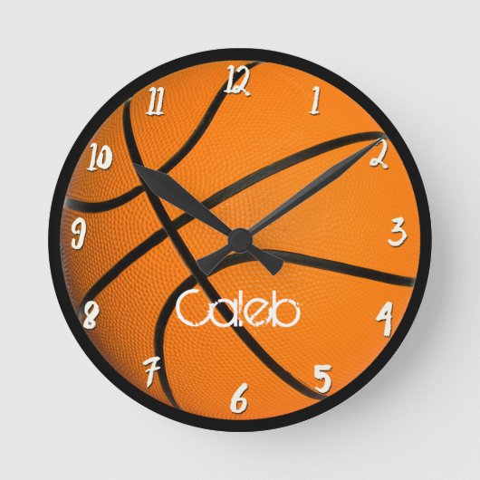 Horloge Ronde Basketball Garçons Chambre Personnalisé Sur mesure (Recto)