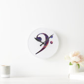 Horloge Ronde Bass clef nébuleuse 1 (Maison)