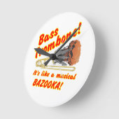 Horloge Ronde Bass Trombone Musical Bazooka (Angle)