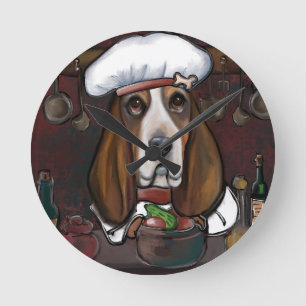 Horloge Ronde Basset hound
