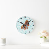 Horloge Ronde Basset Hound; cute (Maison)
