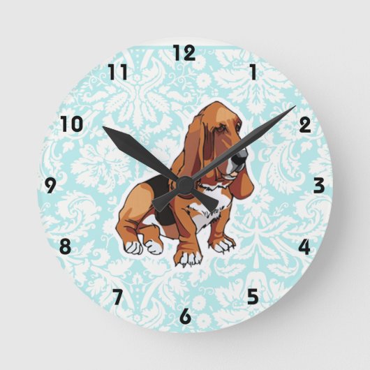 Horloge Ronde Basset Hound; cute (Recto)