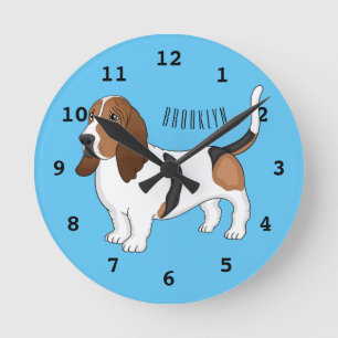 Horloge Ronde Basset hound dessin de chien