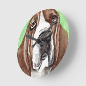 Horloge Ronde Basset Hound Dog (Angle)