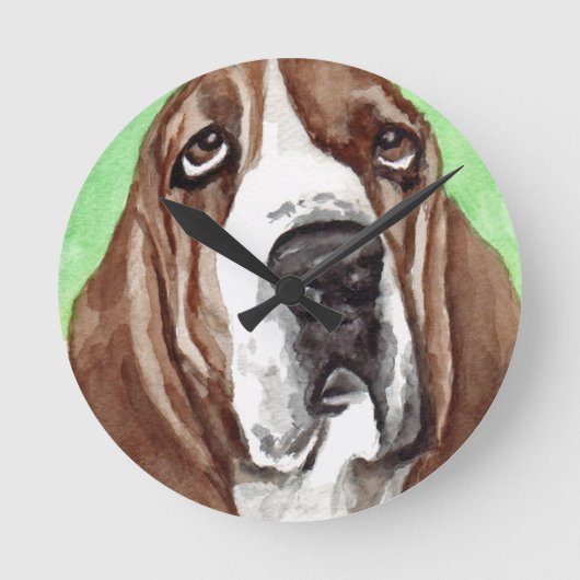 Horloge Ronde Basset Hound Dog (Recto)