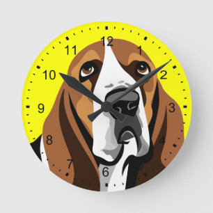 Horloge Ronde Basset Hound Dog