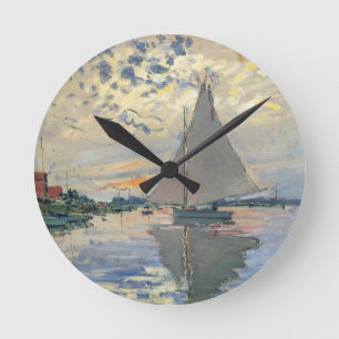 Horloge Ronde Bateau à voile de Monet Impressionnisme français A