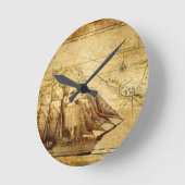Horloge Ronde bateau de pirates (Angle)