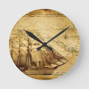 Horloge Ronde bateau de pirates