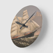 Horloge Ronde Bateau de trois frères (Angle)