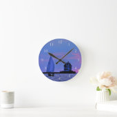Horloge Ronde Bateau Sunset (Maison)