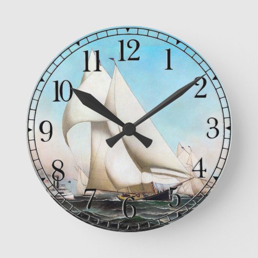 Horloge Ronde Bateau Voilier Bateau Course Ocean Sea Wall Horlog (Recto)