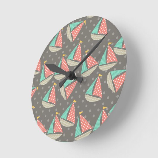 Horloge Ronde Bateaux à gros (Angle)