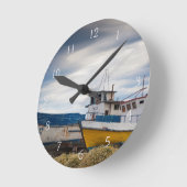 Horloge Ronde Bateaux de pêche (Angle)