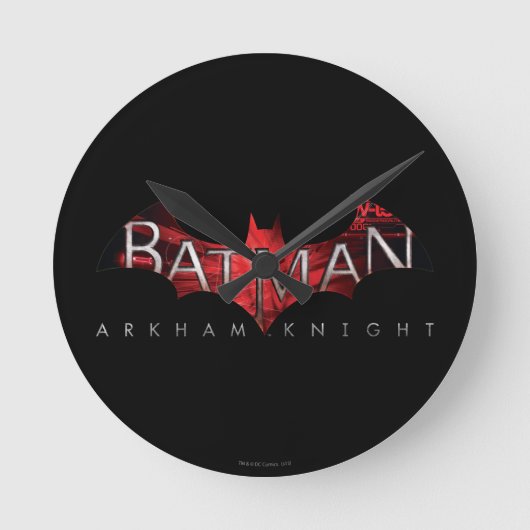Horloge Ronde Batman Arkham Knight Logo rouge (Recto)