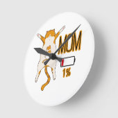 Horloge Ronde Batterie maman chat basse énergie (Angle)