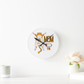 Horloge Ronde Batterie maman chat basse énergie (Maison)