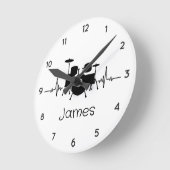 Horloge Ronde Batteur personnalisé (Angle)