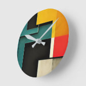Horloge Ronde Bauhaus style illustré (Angle)