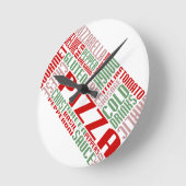 Horloge Ronde bavardage de pizza (Angle)