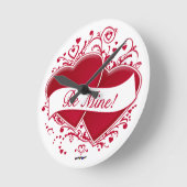 Horloge Ronde Be Mine ! Red Hearts (Angle)