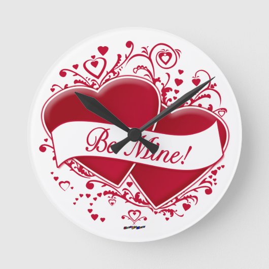 Horloge Ronde Be Mine ! Red Hearts (Recto)
