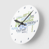 Horloge Ronde BE Yourself Motivation Word Cloud (Angle)